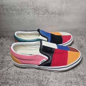 Vans Classic Patchwork Multicolor Slip On Sneakers Womens 5 New Without Box Boho